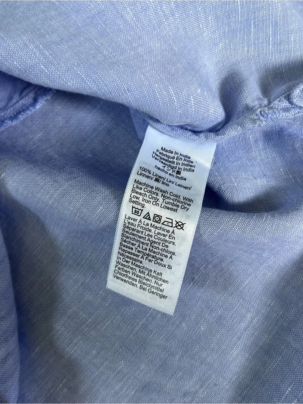 J.Crew Baird McNutt Irish Linen Blue Shirt Dress XS